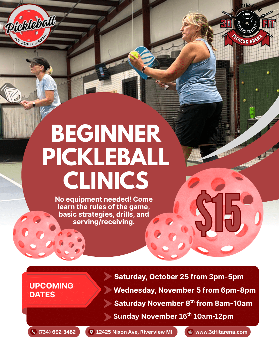 BEGINNER PICKLEBALL CLINICS (4)