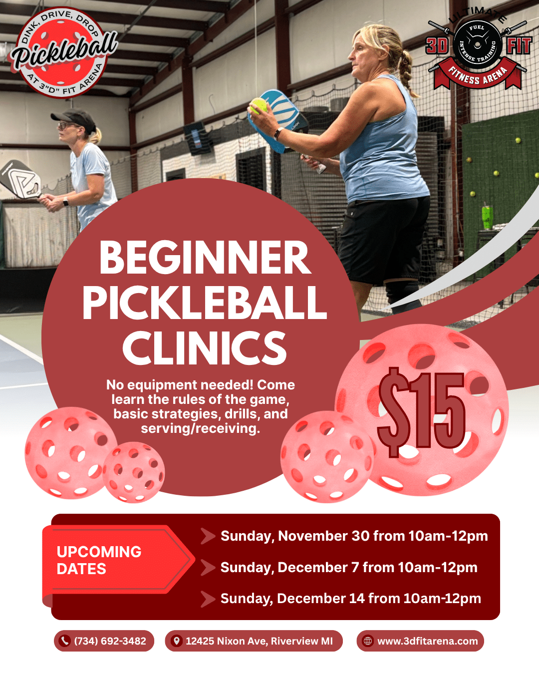 BEGINNER PICKLEBALL CLINICS (8)
